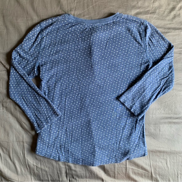 Chaps Navy Floral Blouse Henley - Picture 2 of 7